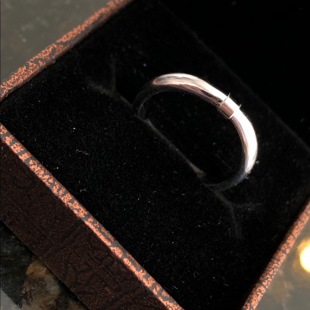 14k Solid White Gold Accent Ring - image 2